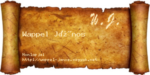 Wappel János névjegykártya