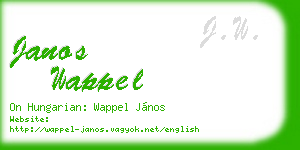 janos wappel business card